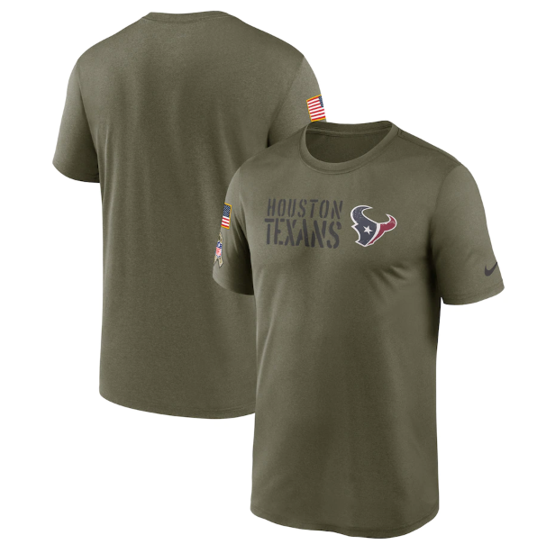 Men's Houston Texans Olive 2022 Salute to Service Legend Team T-Shirt Men's Houston Texans Olive 2022 Salute to Service Legend Team T-Shirt